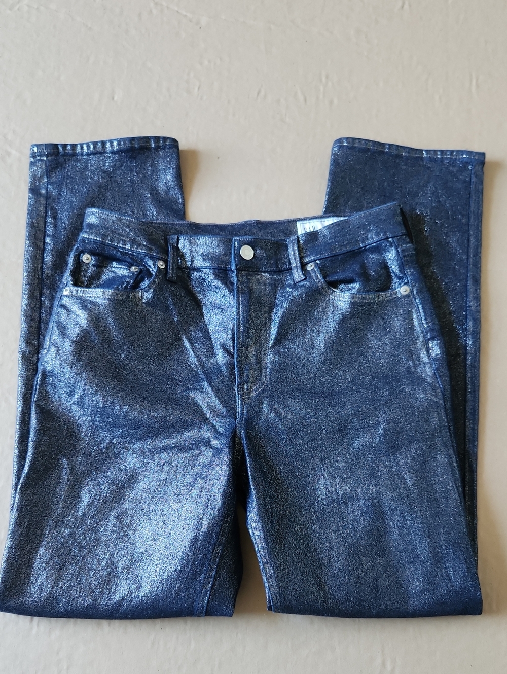 GAP Shimmering Navy Straight-Leg Jeans